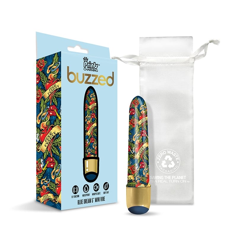 Prints Charm Buzzed 5"" Vibe 10X Blue Dr