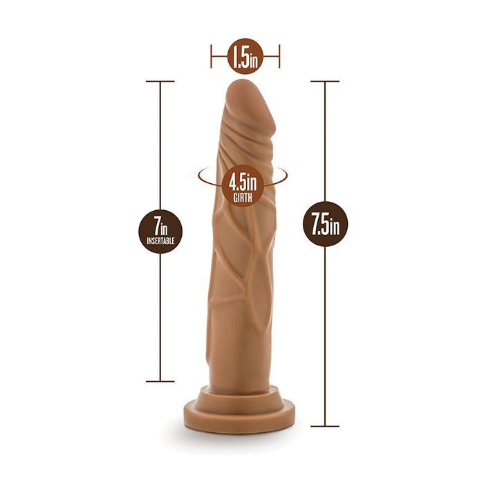 Blush Dr. Skin Realistic Cock Basic 7.5" - Mocha