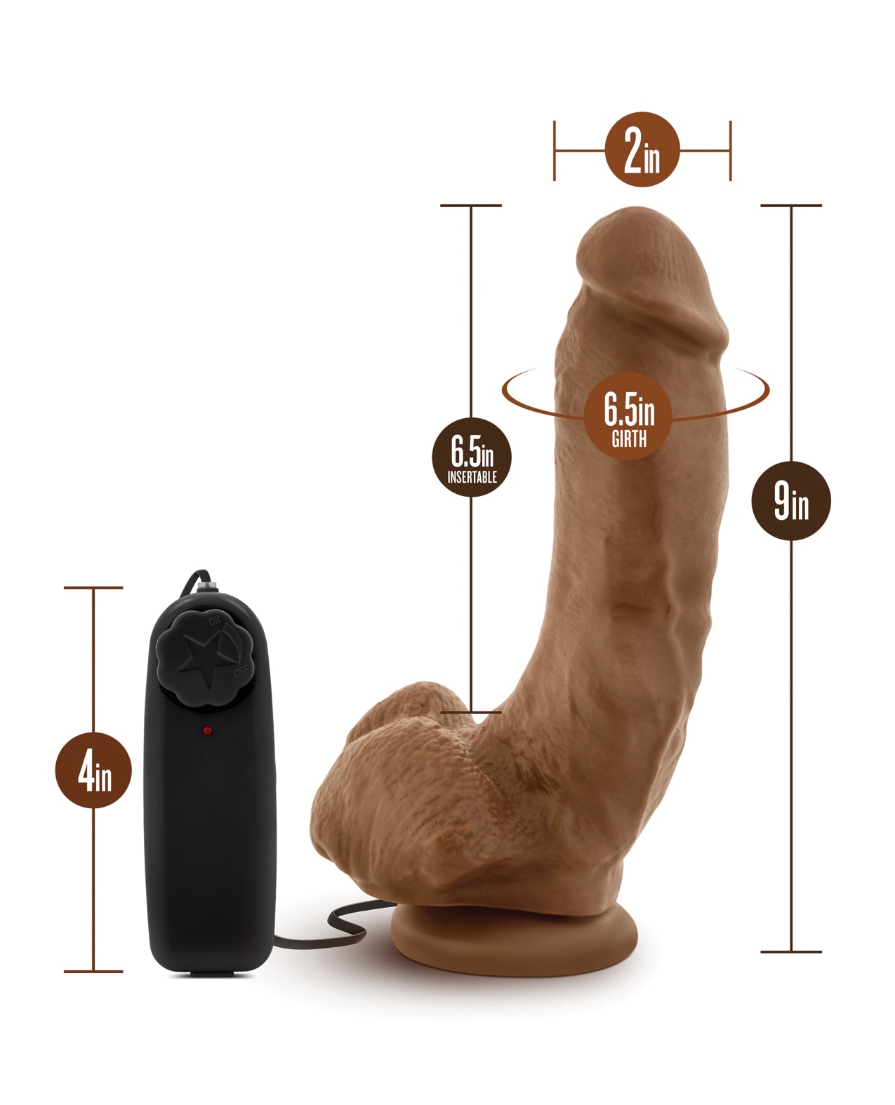 Blush Coverboy Tennis Champ 9" Vibrating Realistic Cock - Vanilla