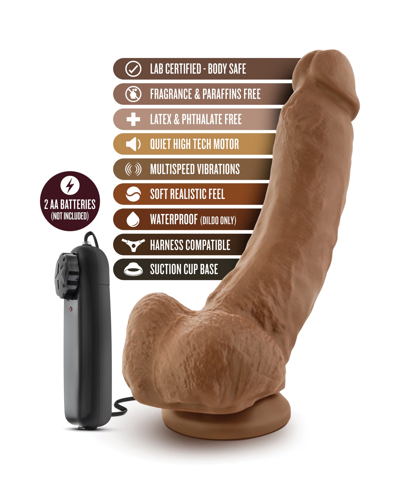 Blush Coverboy Tennis Champ 9" Vibrating Realistic Cock - Vanilla