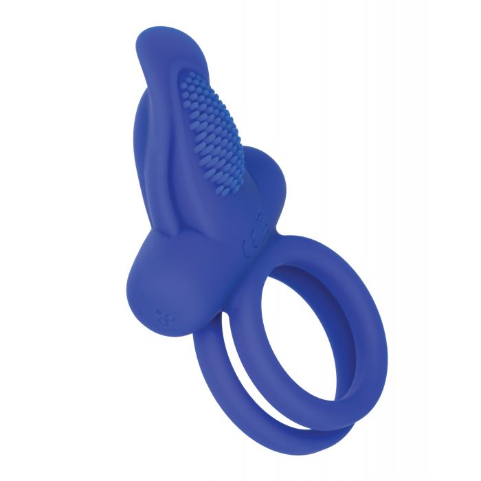 Couple's Enhancers Silicone Rechargeable Dual Pleaser Enhancer - Blue
